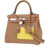 Borsa Hermès  Kelly Colormatic in pelle Swift beige, giallo Lime blu e Mauve Sylvestre - 00pp thumbnail