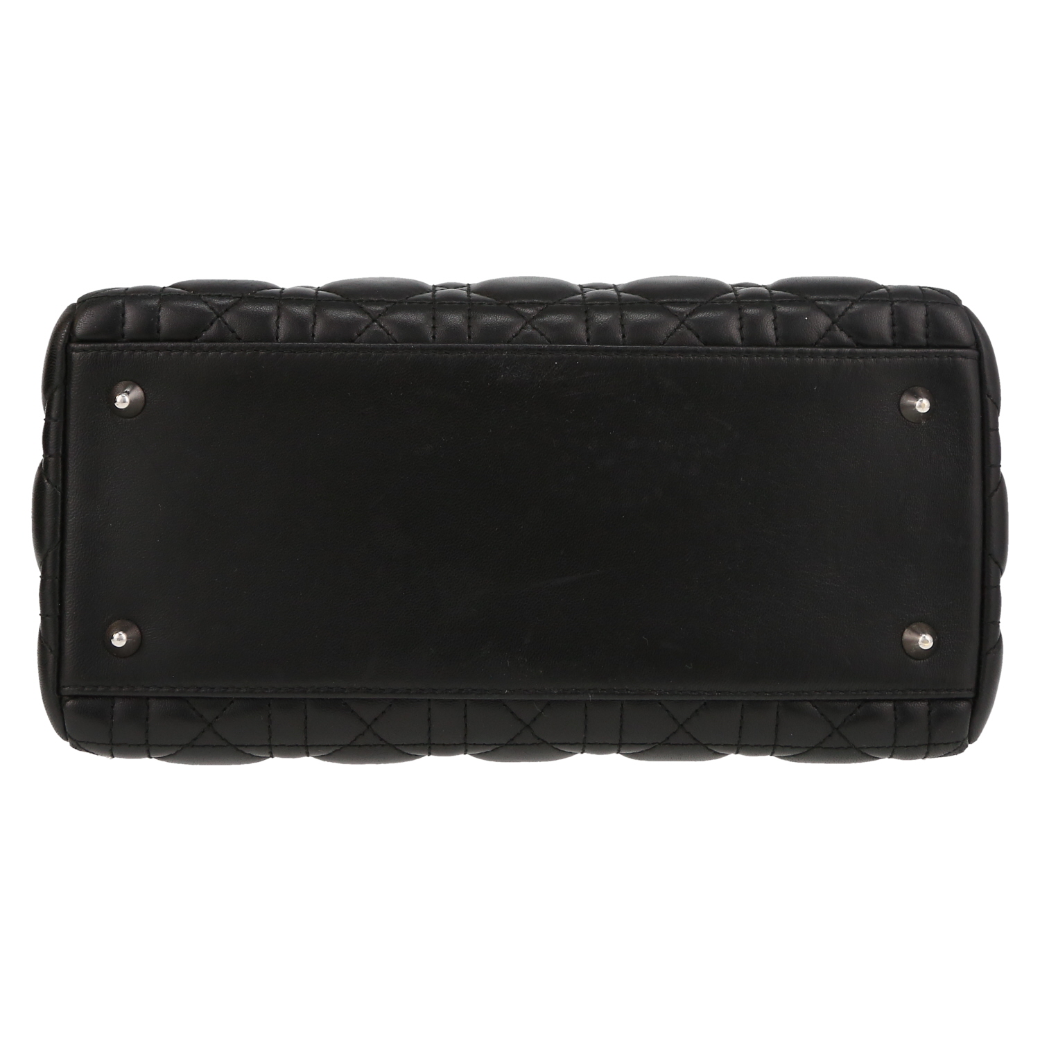 Dior  Lady Dior handbag  in black leather cannage - Detail D1