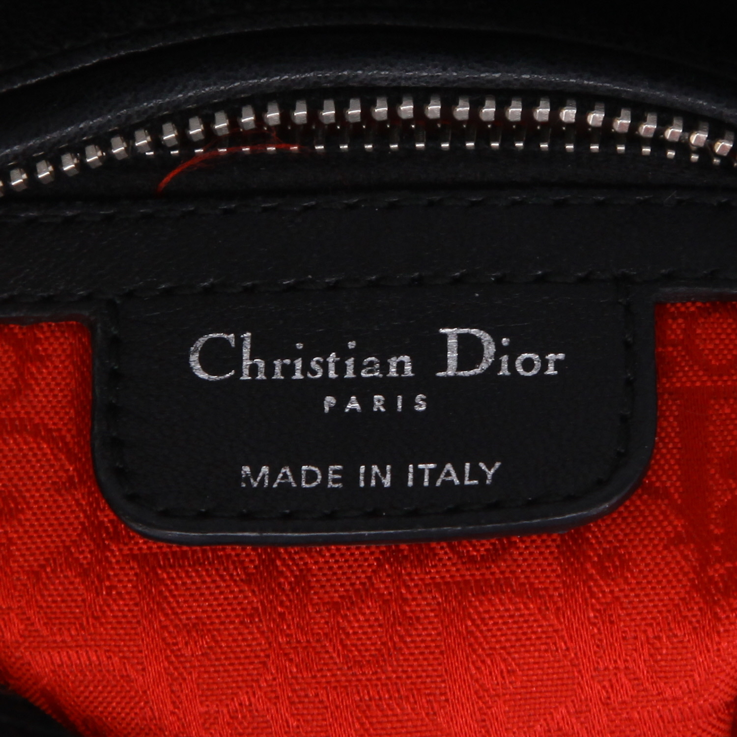 Dior  Lady Dior handbag  in black leather cannage - Detail D2