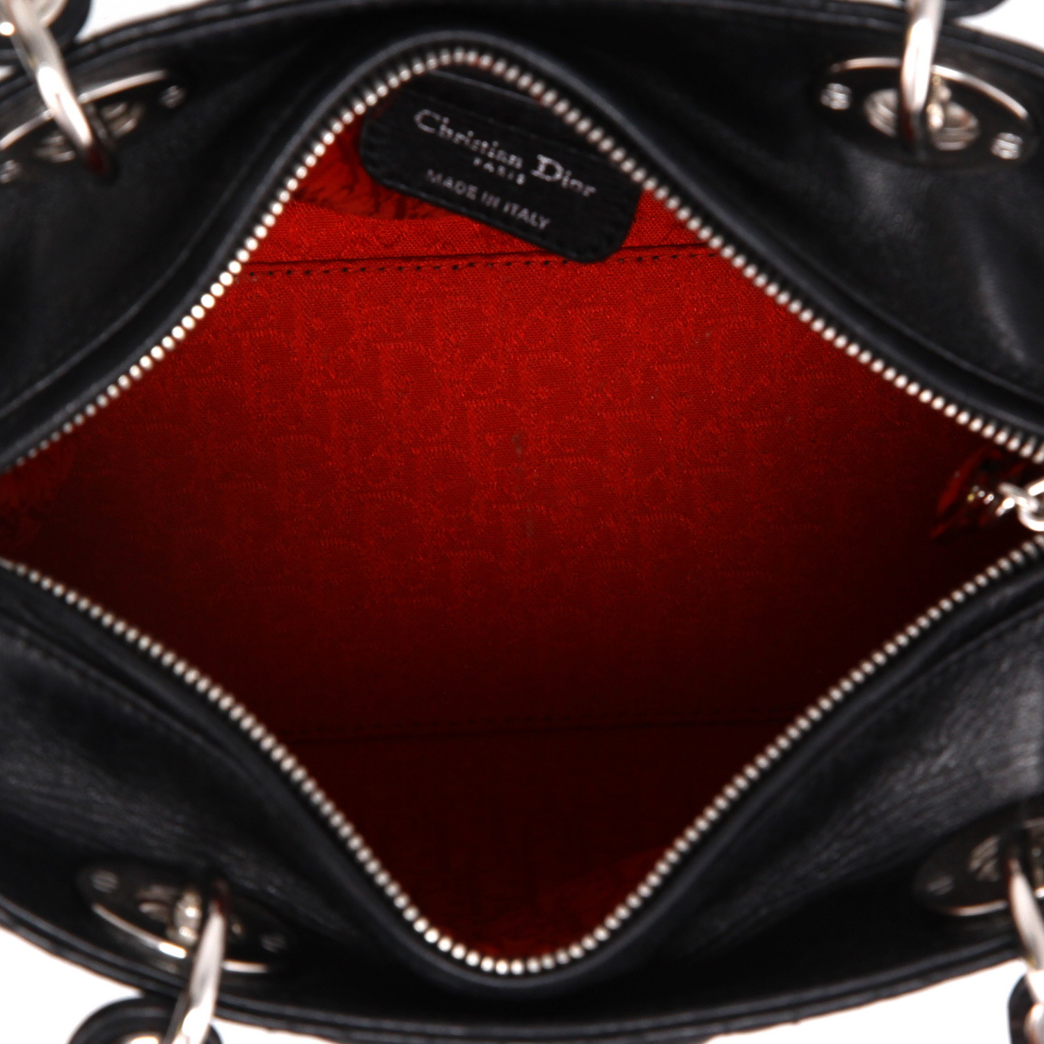 Bolso de mano Dior  Lady Dior en cuero cannage negro - Detail D3