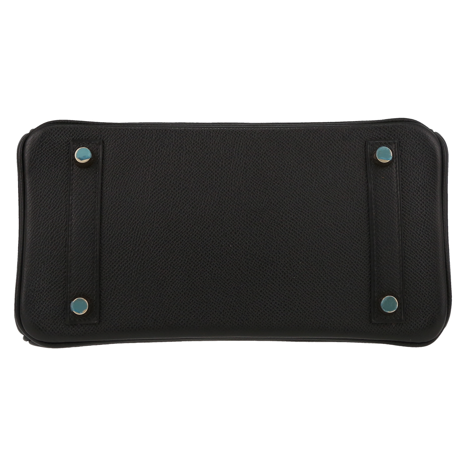 Bolso de mano Hermès  Birkin 25 cm en cuero epsom negro - Detail D1