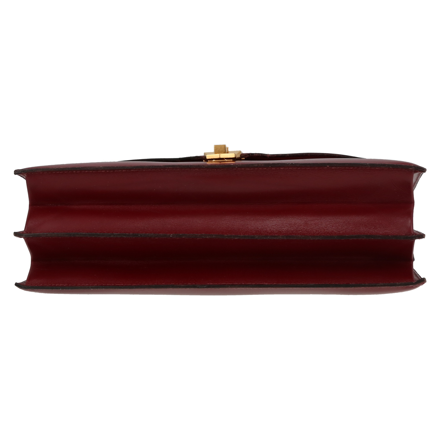 Sac bandoulière Hermès Pax en cuir box rouge H - Detail D1