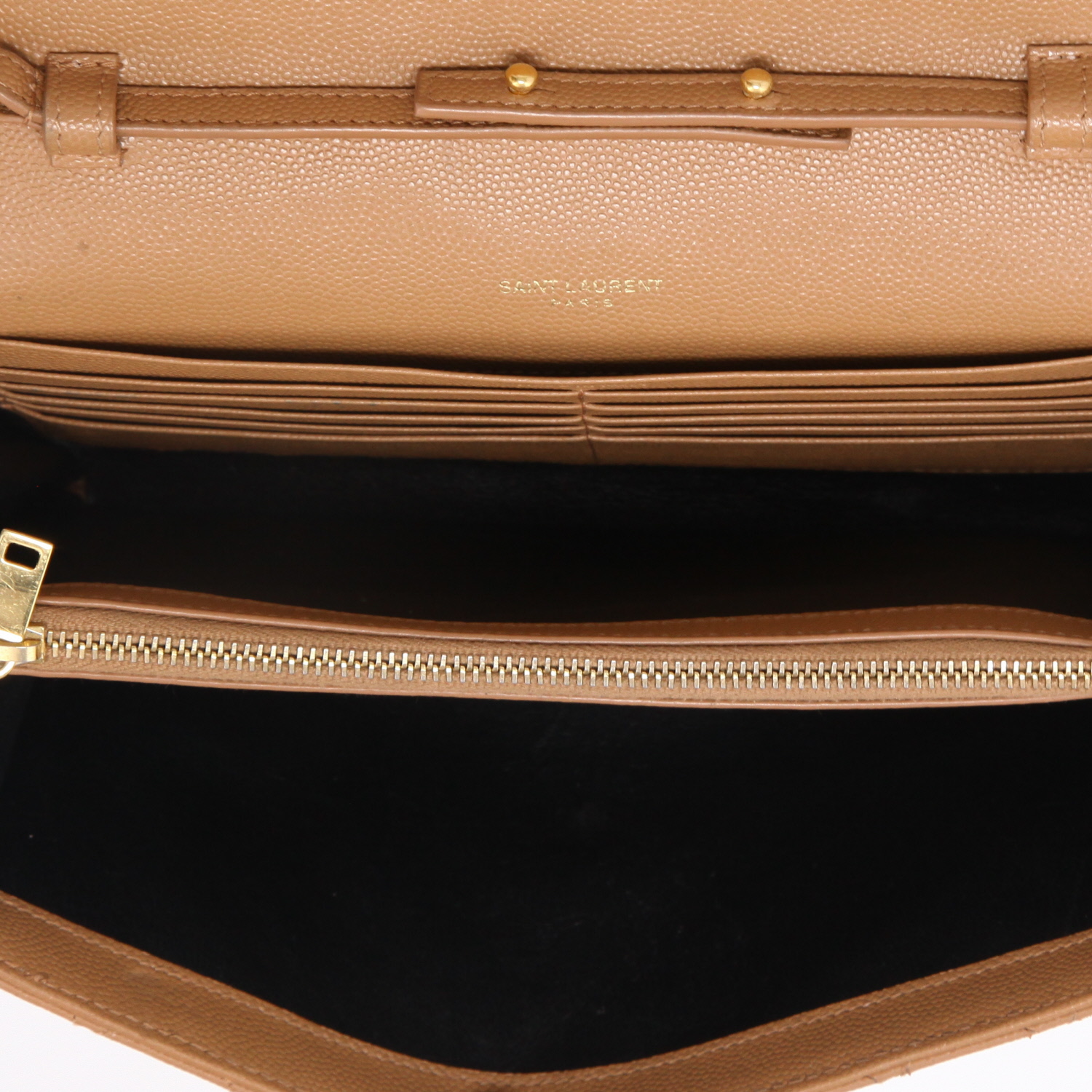 Borsa/pochette Saint Laurent  Enveloppe in pelle martellata e trapuntata beige - Detail D2