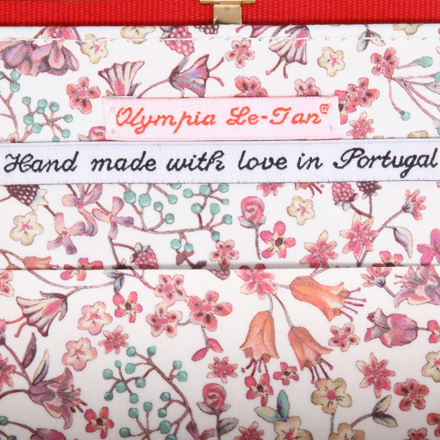 Olympia Le-Tan Giuseppe di Lampedusa Il Gattopardo clutch  in red canvas - Detail D3