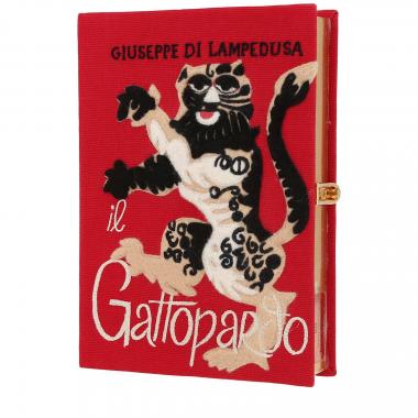 Borsettina da sera Olympia Le-Tan Giuseppe di Lampedusa Il Gattopardo in tela rossa