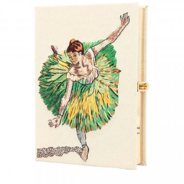 Pochette Olympia Le-Tan Degas Degas in tela beige verde e gialla