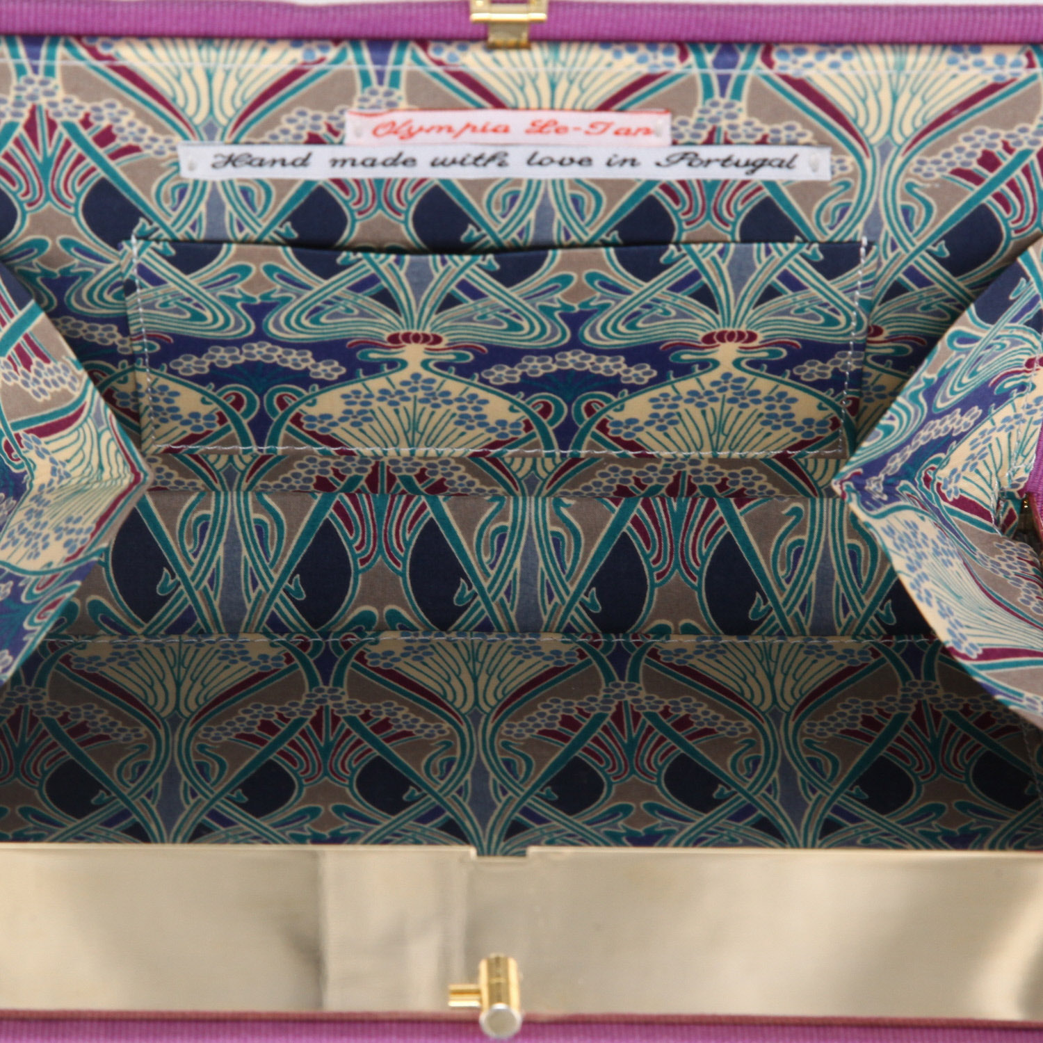 Olympia Le-Tan Stella Andromeda Gemini clutch  in purple canvas - Detail D2