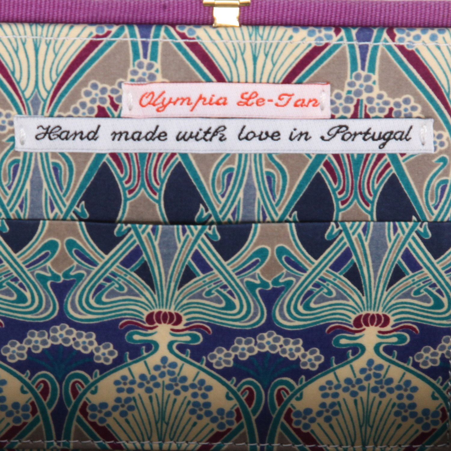 Olympia Le-Tan Stella Andromeda Gemini clutch  in purple canvas - Detail D3
