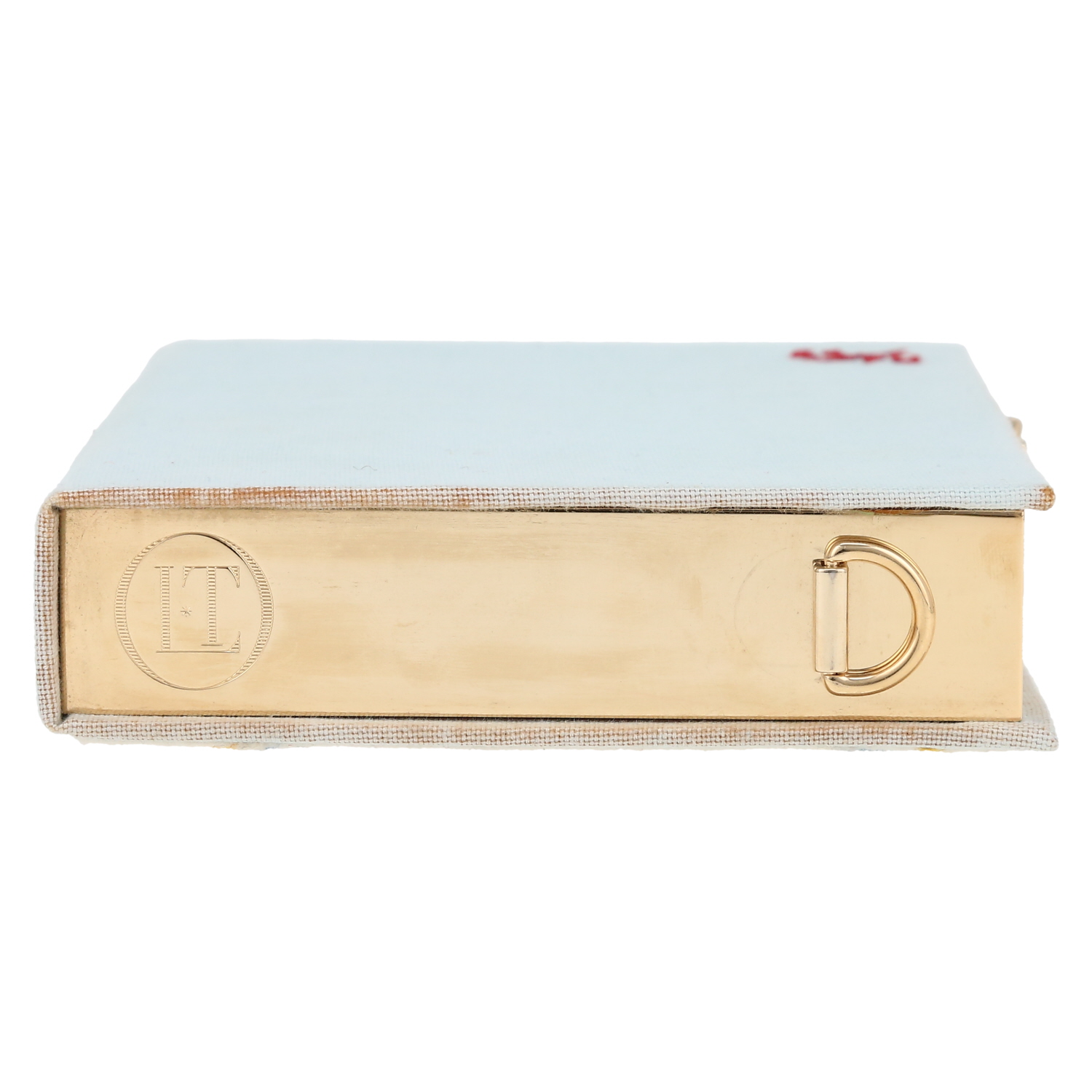 Olympia Le-Tan The Four Seasons Cook Book Calendar 1929 handbag/clutch  in light blue canvas - Detail D1