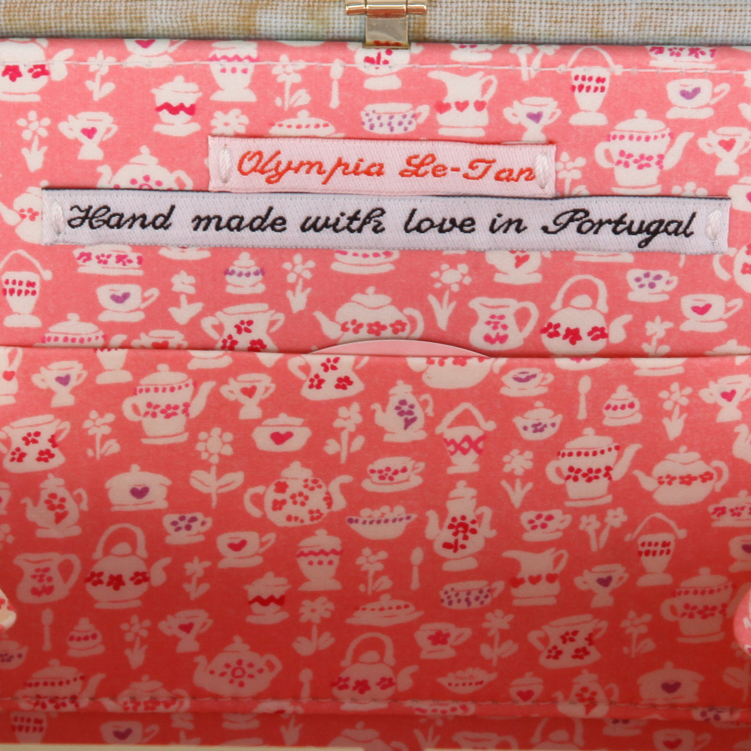 Borsa/pochette Olympia Le-Tan The Four Seasons Cook Book Calendar 1929 in tela celeste - Detail D3