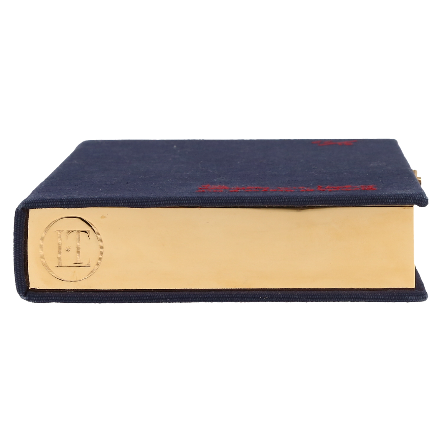 Olympia Le-Tan Dirty Martini clutch in navy blue canvas - Detail D1
