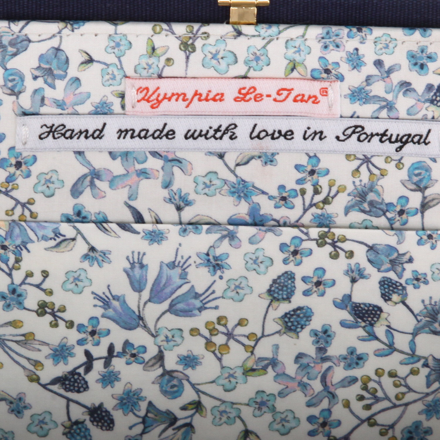 Olympia Le-Tan Dirty Martini clutch in navy blue canvas - Detail D3