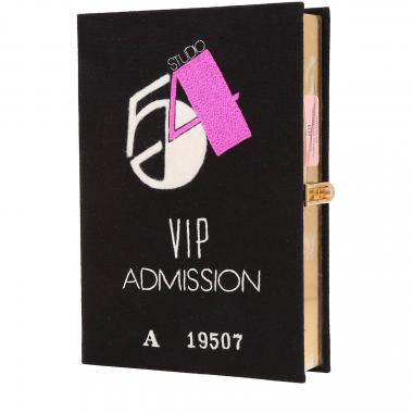 Bolso bandolera Olympia Le-Tan Studio 54 Vip Admission A19507 en lona negra