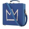 Borsa a tracolla Olympia Le-Tan Jean-Michel Basquiat Crown in tela blu e pelle blu - 00pp thumbnail