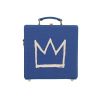 Sac bandoulière Olympia Le-Tan Jean-Michel Basquiat Crown en toile bleue et cuir bleu - 360 thumbnail