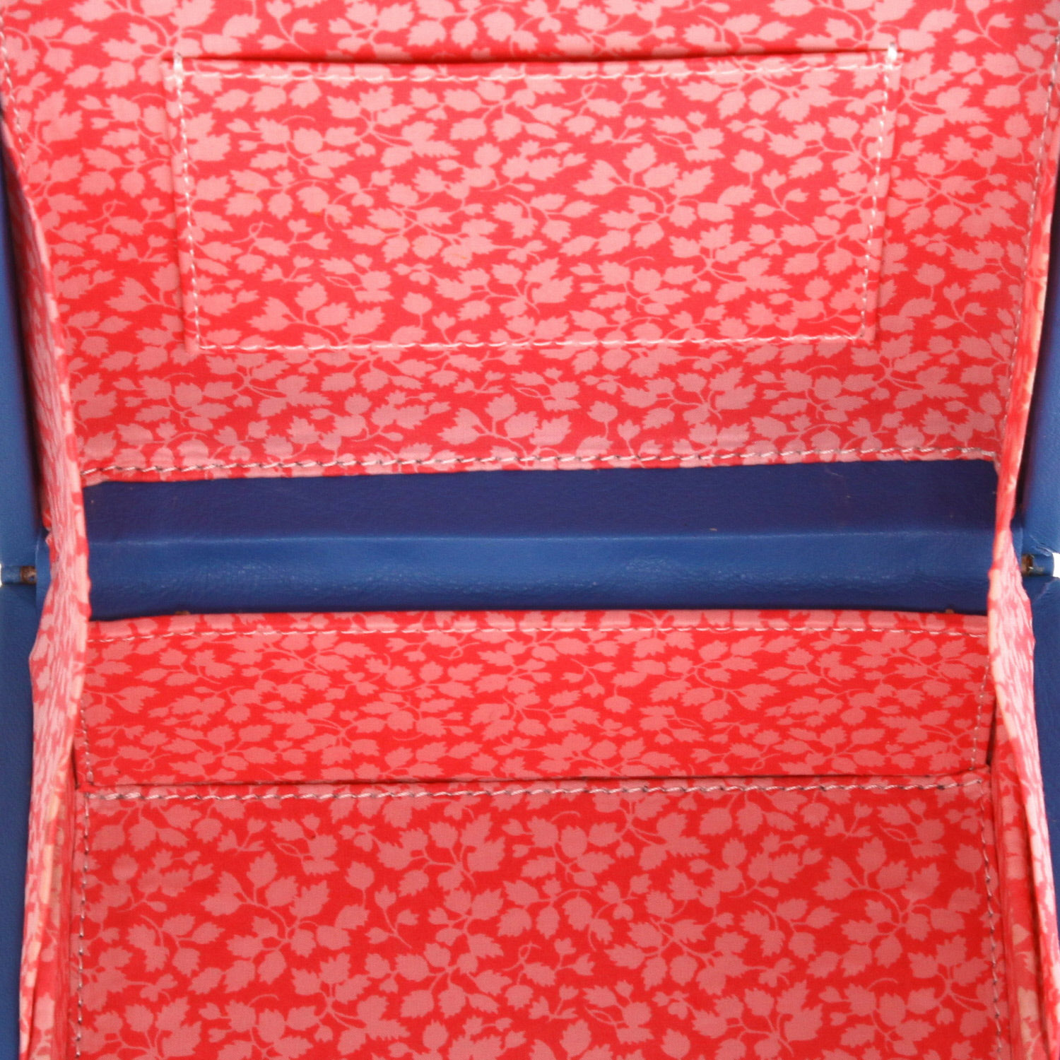 Olympia Le-Tan Jean-Michel Basquiat Crown shoulder bag  in blue canvas  and blue leather - Detail D2