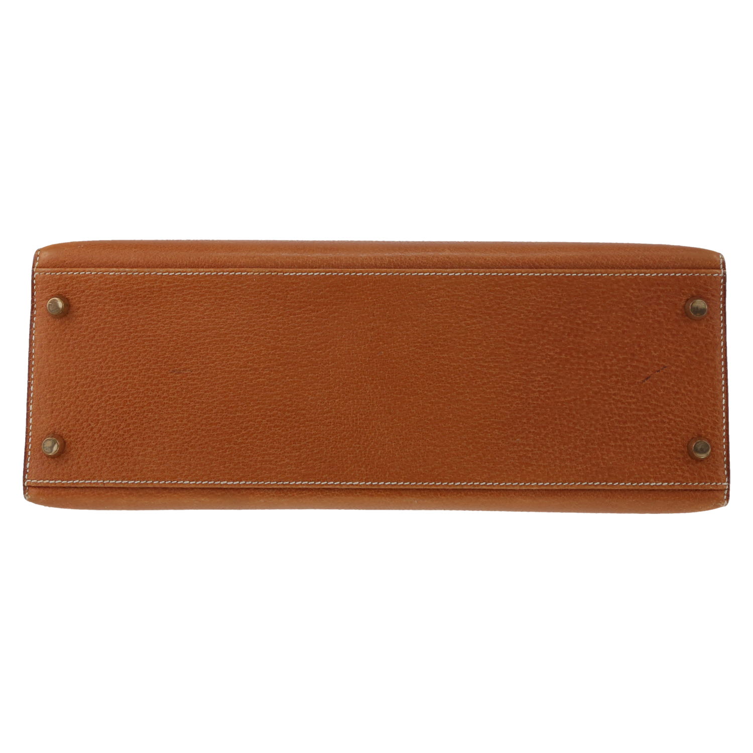 Hermès  Kelly 32 cm handbag  in gold Pecari leather - Detail D1