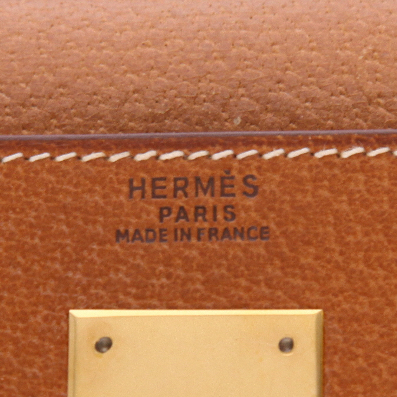 Borsa Hermès  Kelly 32 cm in pelle di Pecari gold - Detail D2