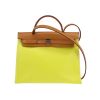 Hermès  Herbag bag worn on the shoulder or carried in the hand  in yellow canvas  and natural Hunter cowhide - 360 thumbnail