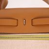 Hermès  Herbag bag worn on the shoulder or carried in the hand  in yellow canvas  and natural Hunter cowhide - Detail D2 thumbnail