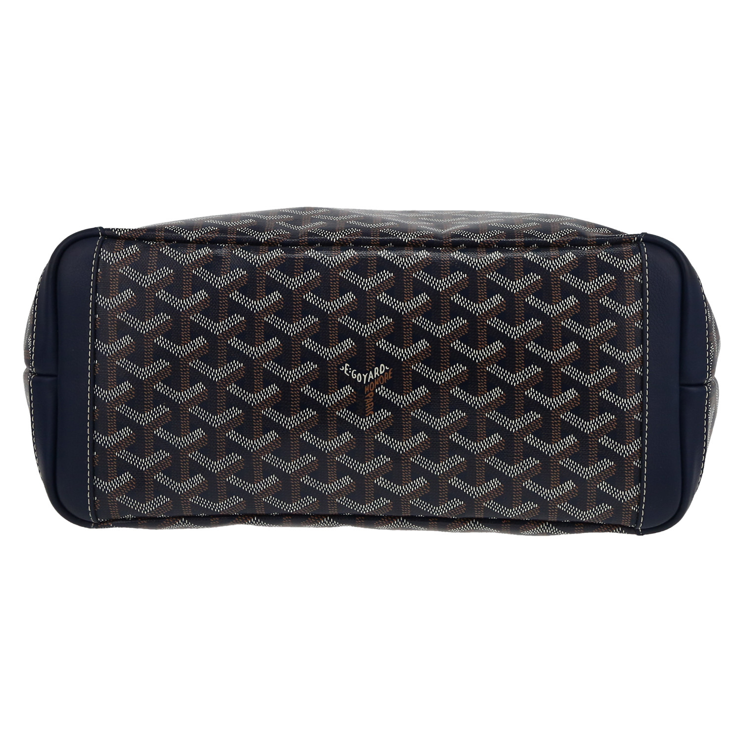 Shopping bag Goyard  Artois modello piccolo  in tela Goyardine blu marino e pelle blu marino - Detail D1