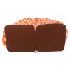 Hermès  Silky Pop - Shop Bag shopping bag  in orange satin  and brown leather - Detail D1 thumbnail