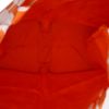 Hermès  Silky Pop - Shop Bag shopping bag  in orange satin  and brown leather - Detail D2 thumbnail