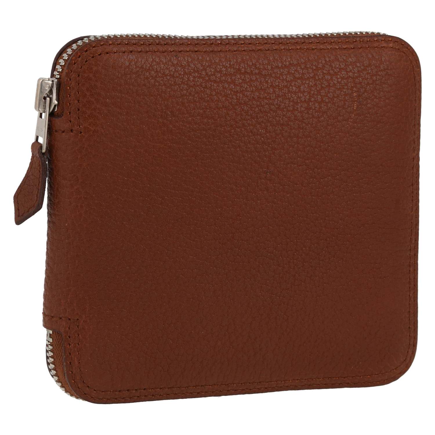 Sac cabas Hermès  Silky Pop - Shop Bag en satin orange et cuir marron - Detail D3