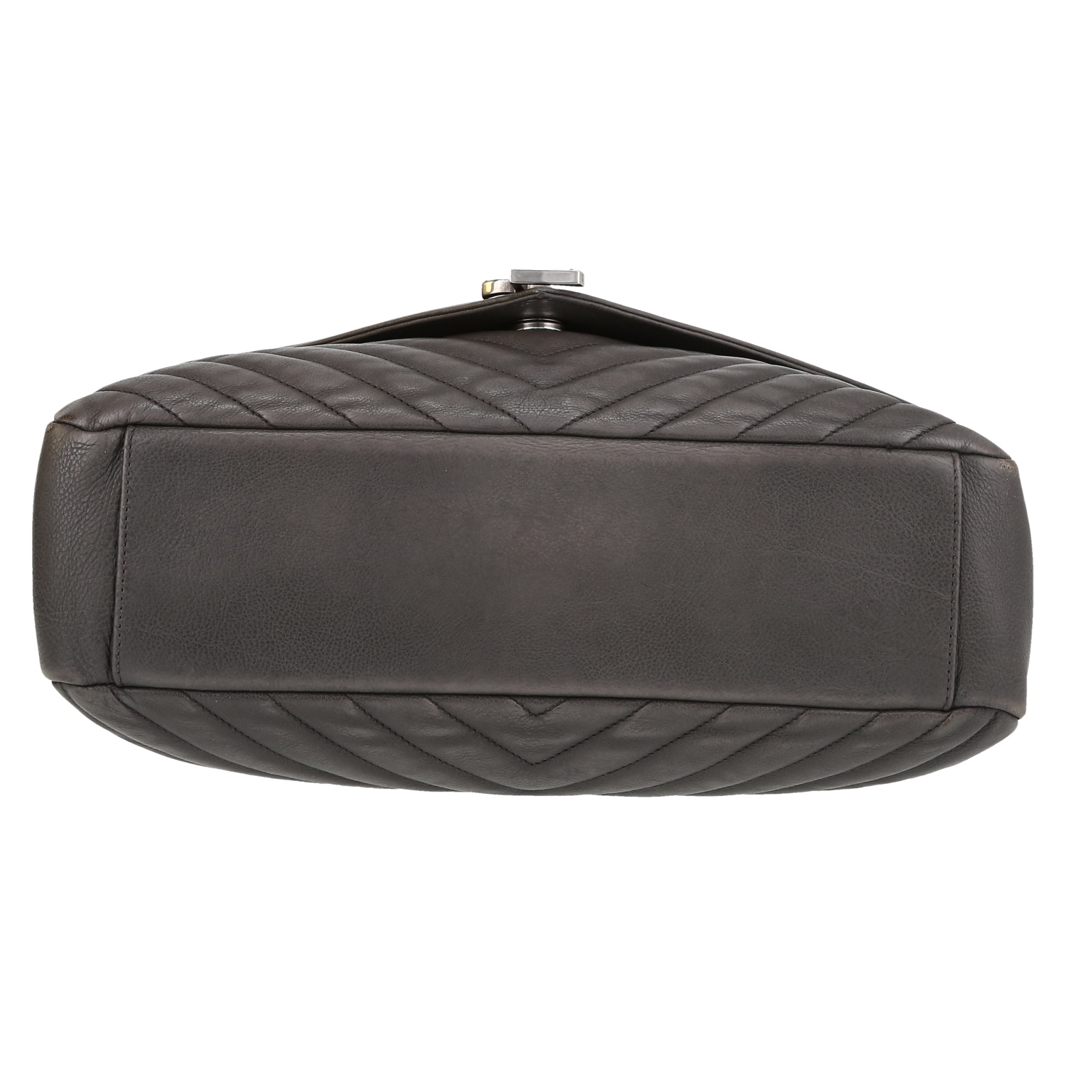 Sac à main Saint Laurent  College en cuir matelassé chevrons gris - Detail D1