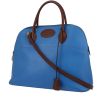 Bolso de mano Hermès  Bolide en cuero Courchevel azul real y cuero Courchevel marrón - 00pp thumbnail