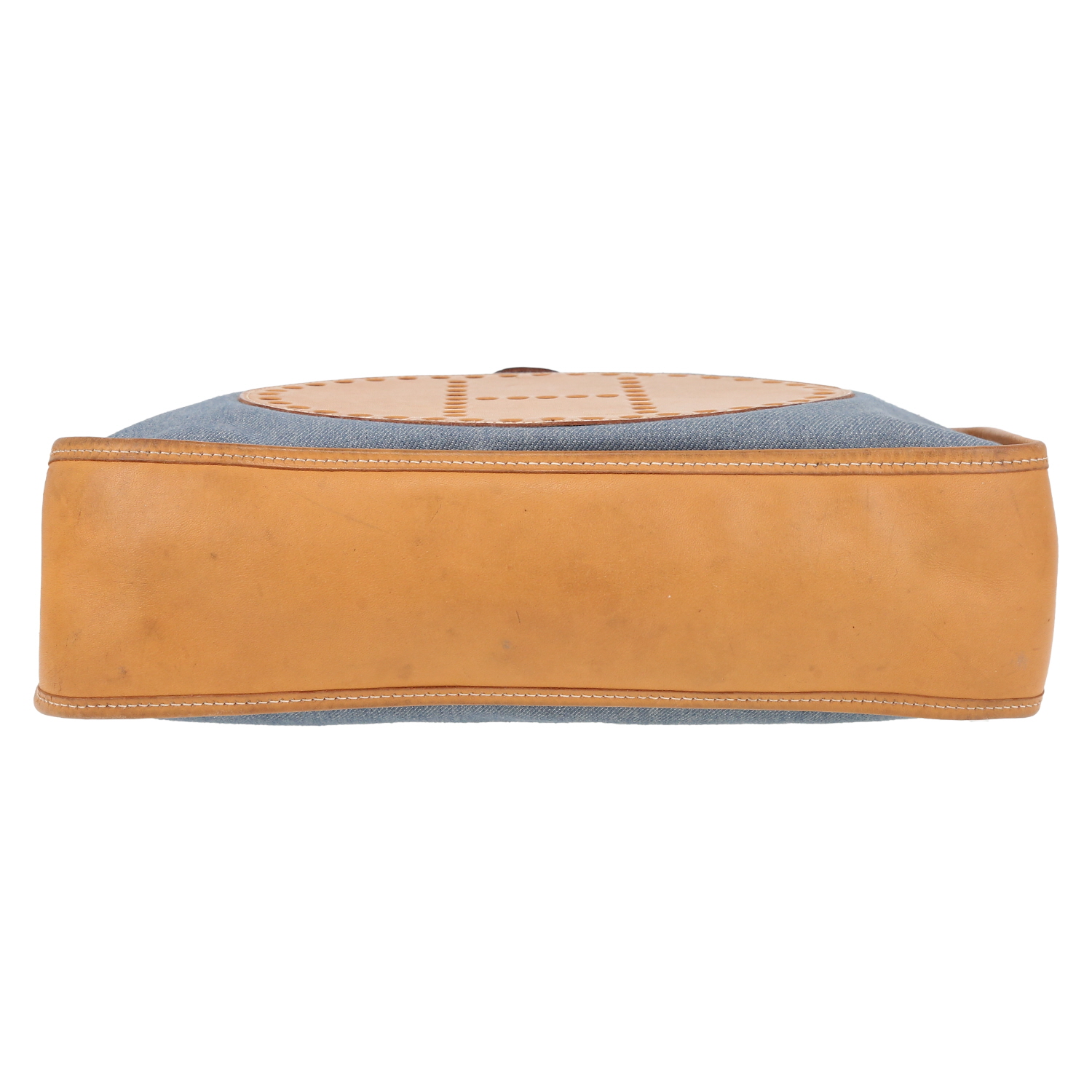 Hermès  Evelyne shoulder bag  denim canvas  and natural leather - Detail D1