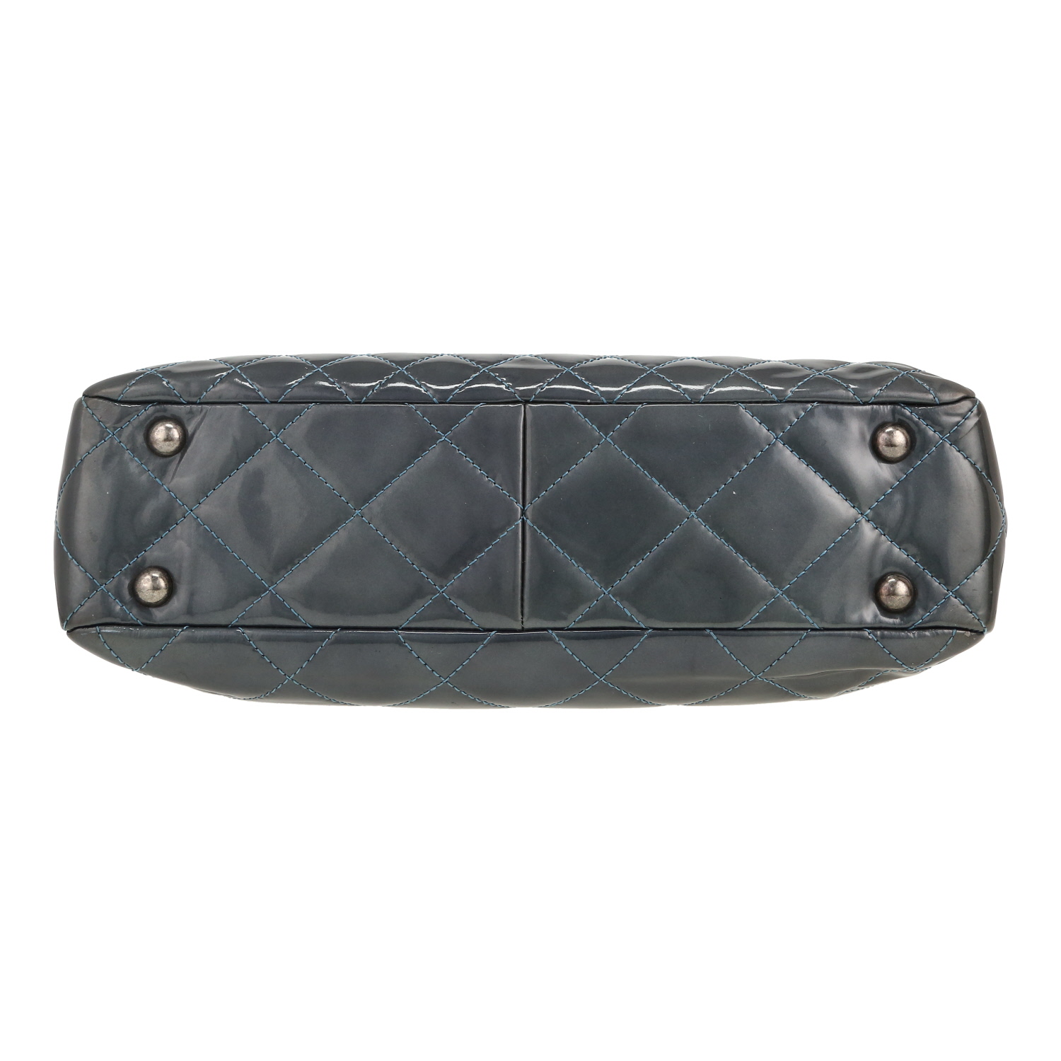 Sac porté épaule ou main Chanel  Shopping GST en cuir matelassé vert - Detail D1