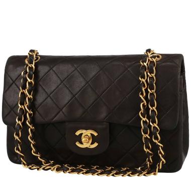 Chanel  Timeless Petit handbag  in brown quilted leather