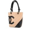 Chanel  Cambon handbag  in beige quilted leather  and black leather - 00pp thumbnail
