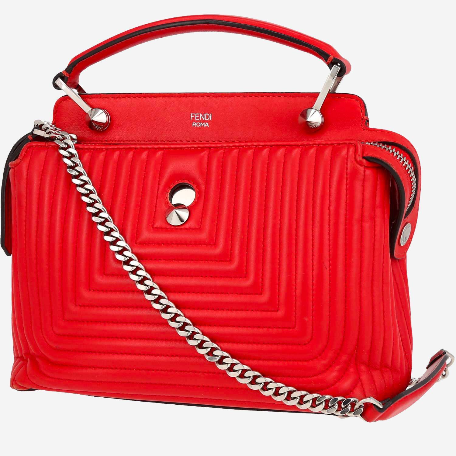 Bolso de mano Fendi  Dotcom en cuero rojo