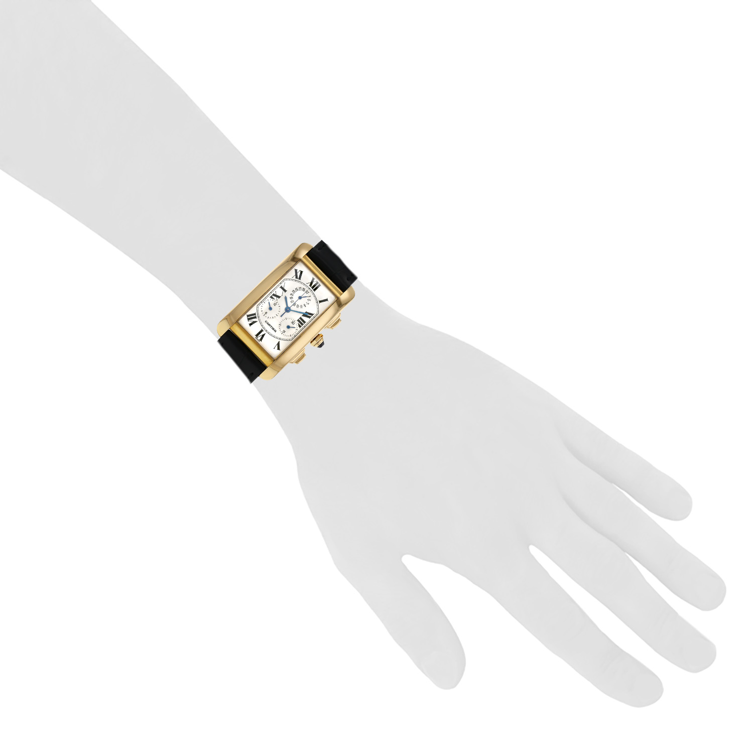 Cartier Tank Américaine  in yellow gold Ref: Cartier - 1730  Circa 2000 - Detail D1