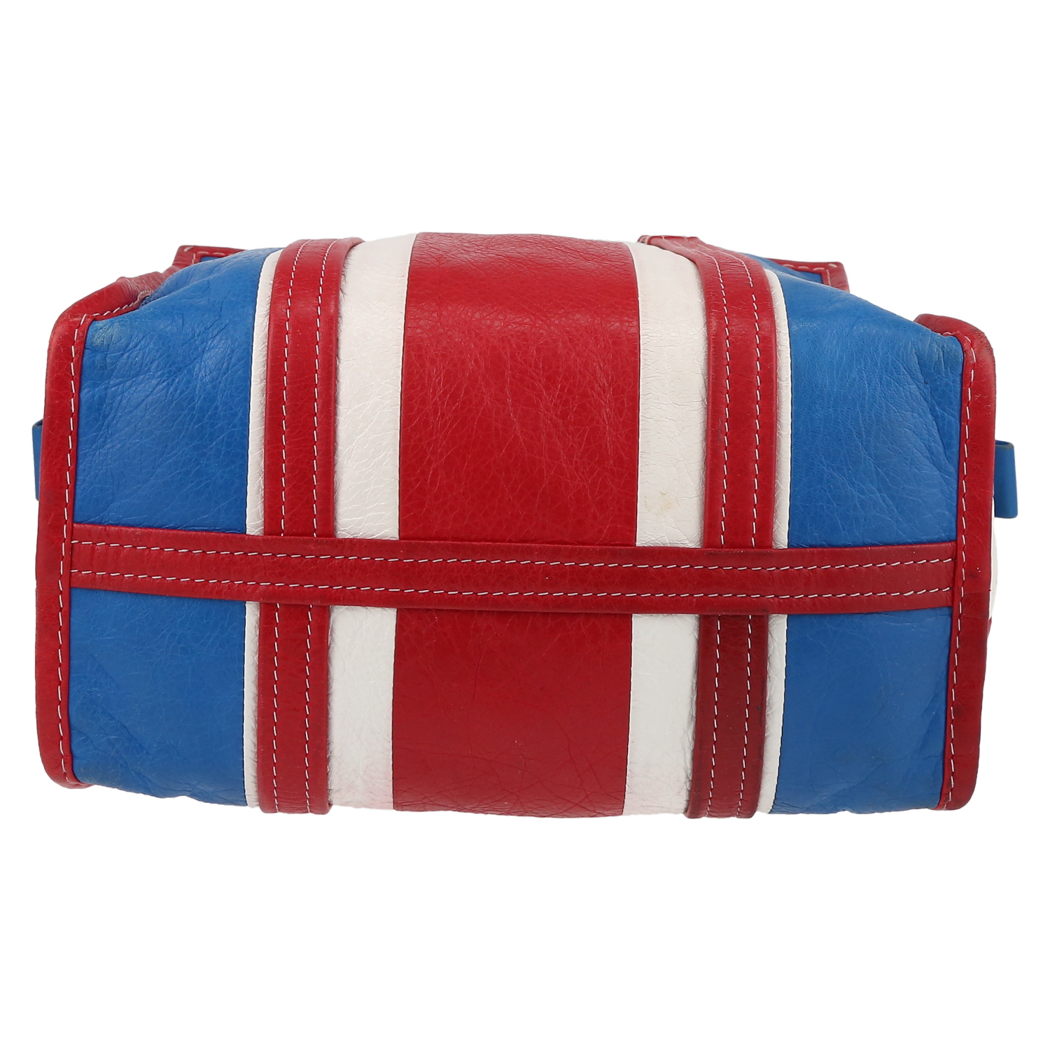 Balenciaga  Bazar shopper shopping bag  in red, white and blue leather - Detail D1