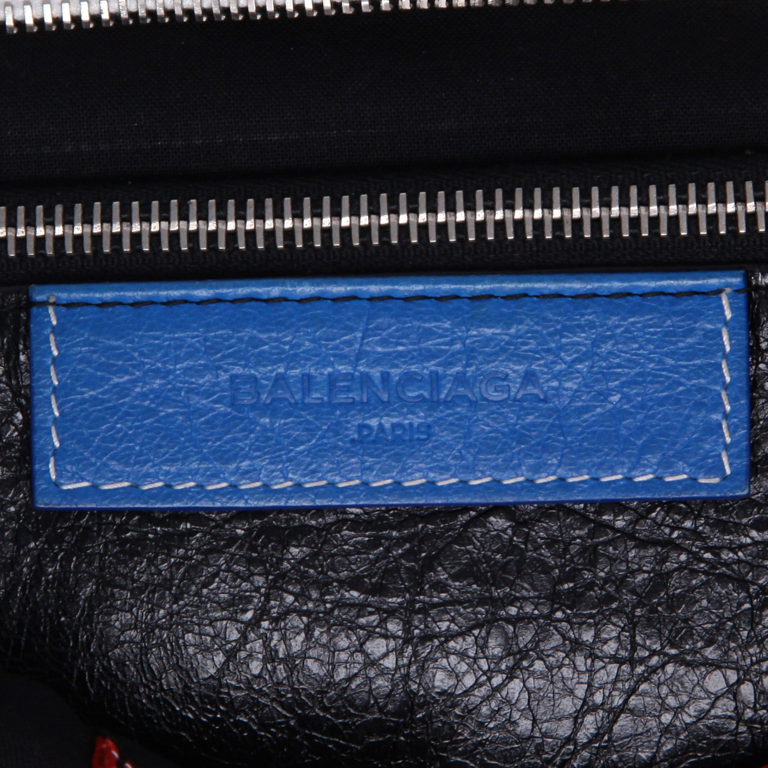 Shopping bag Balenciaga  Bazar shopper in pelle rossa bianca e blu - Detail D2