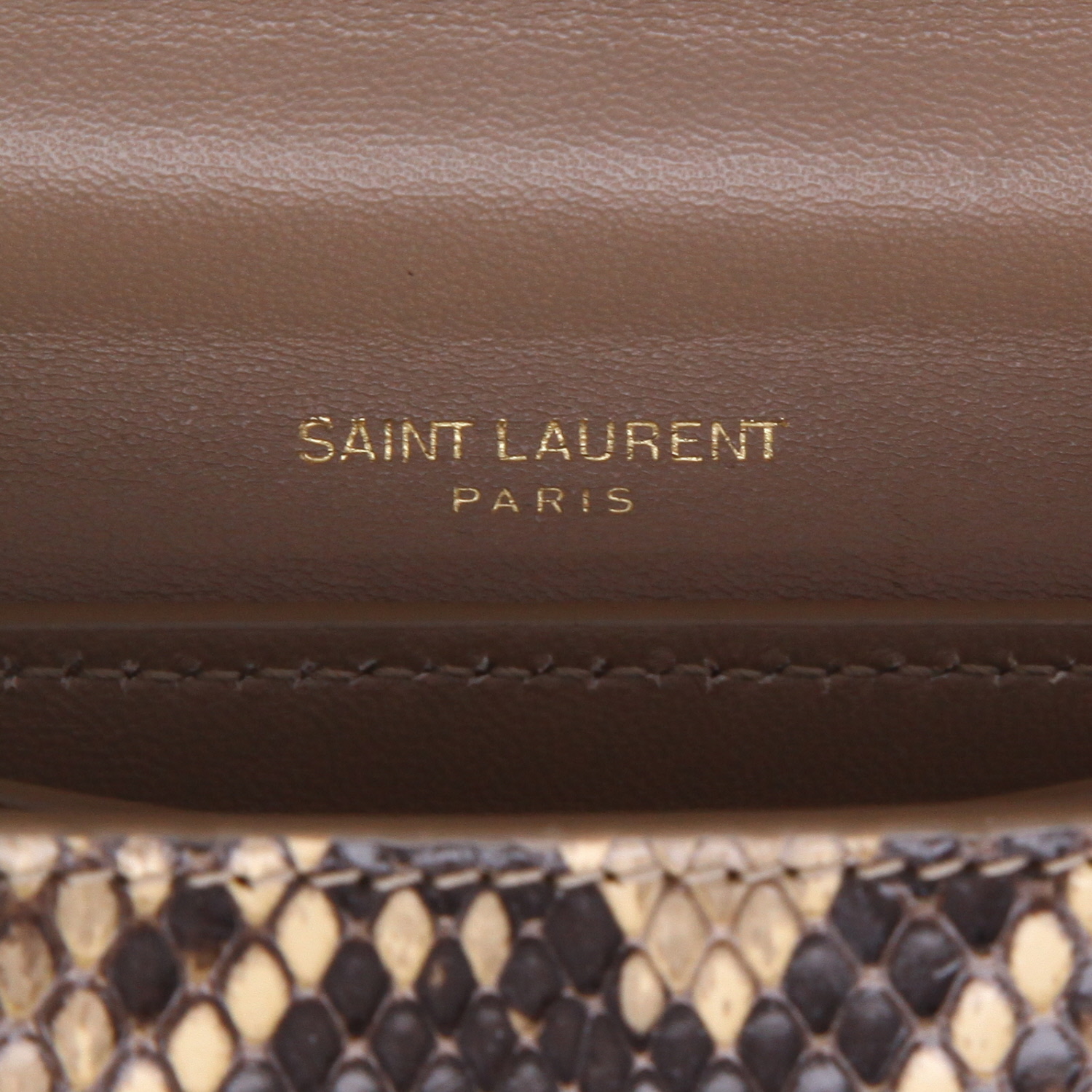 Sac bandoulière Saint Laurent  Kaia en python beige - Detail D2