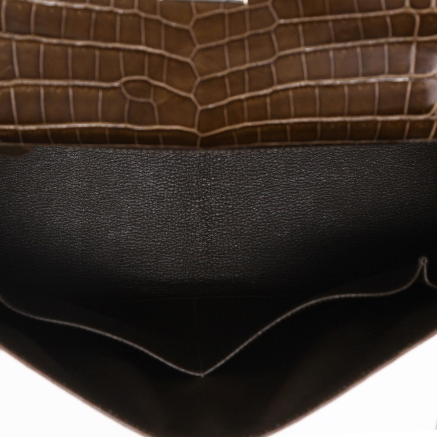 Borsa Hermès  Kelly 32 cm in coccodrillo niloticus Gris Éléphant - Detail D4