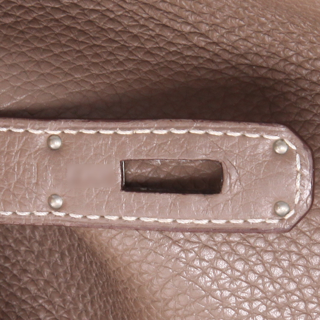 Borsa Hermès  Birkin 35 cm in pelle togo etoupe - Detail D4
