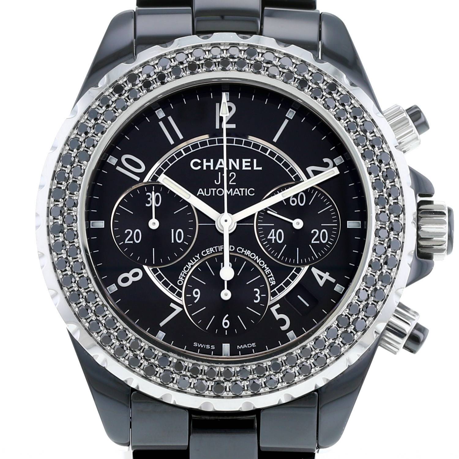 Montre Chanel J12 Chronographe en céramique noire et acier Vers 2010 - 00pp