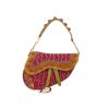 Dior  Saddle handbag  in pink canvas  and yellow velvet - 360 thumbnail