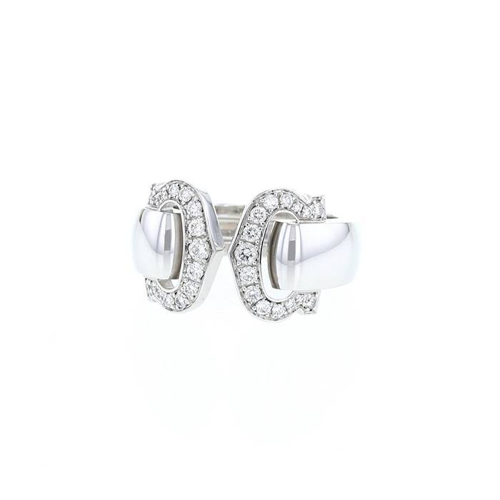 Cartier 0.20ctw Diamond Ring 2C Double C 18k Gold Statement Wide Cuff –  Jewelryauthority