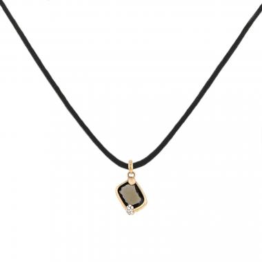 Colgante Pomellato Ritratto modelo mediano de oro rosa, cuarzo y diamantes