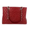 Chanel  Shopping GST bag worn on the shoulder or carried in the hand  in red quilted grained leather - 360 thumbnail