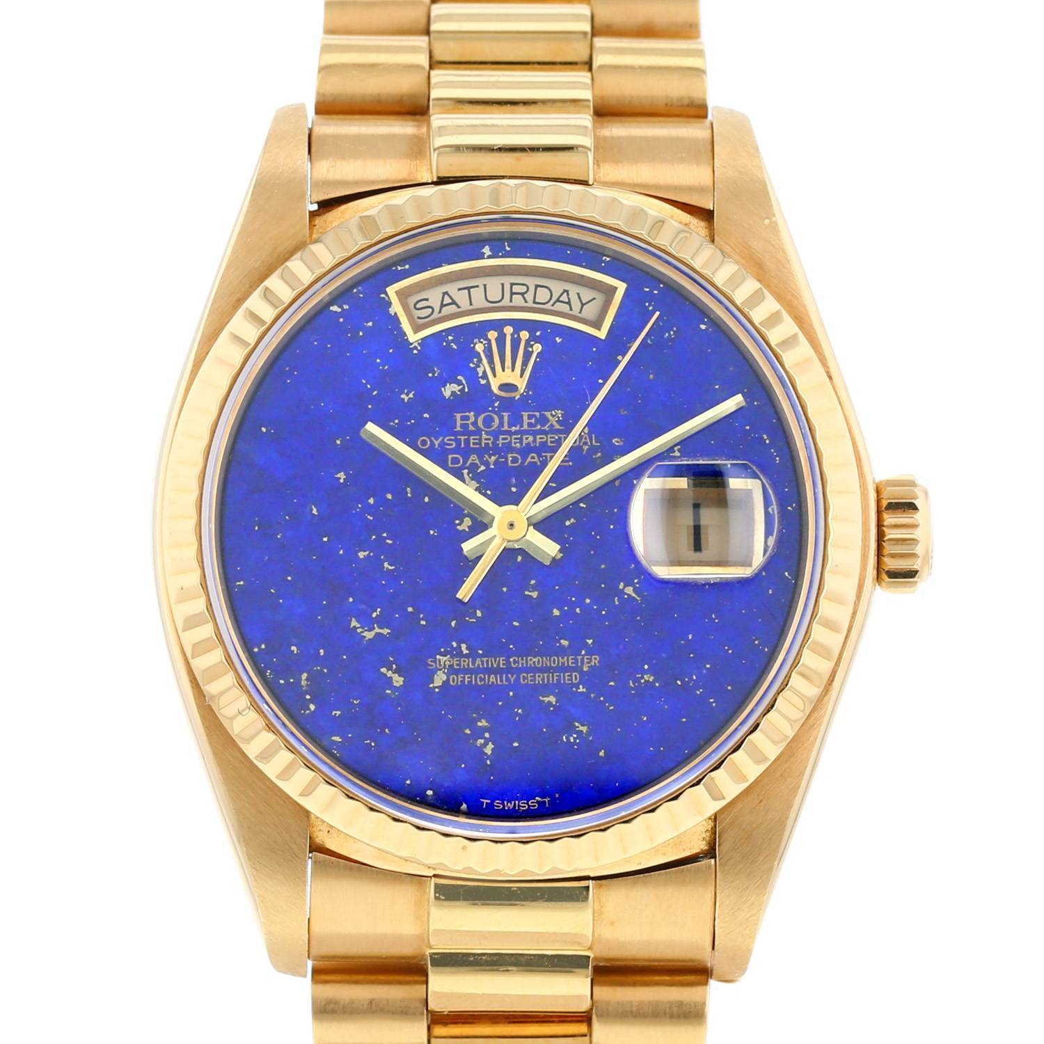 Orologio Rolex Day-Date "Lapis-lazuli" in oro giallo Ref: Rolex - 18038  Circa 1980
