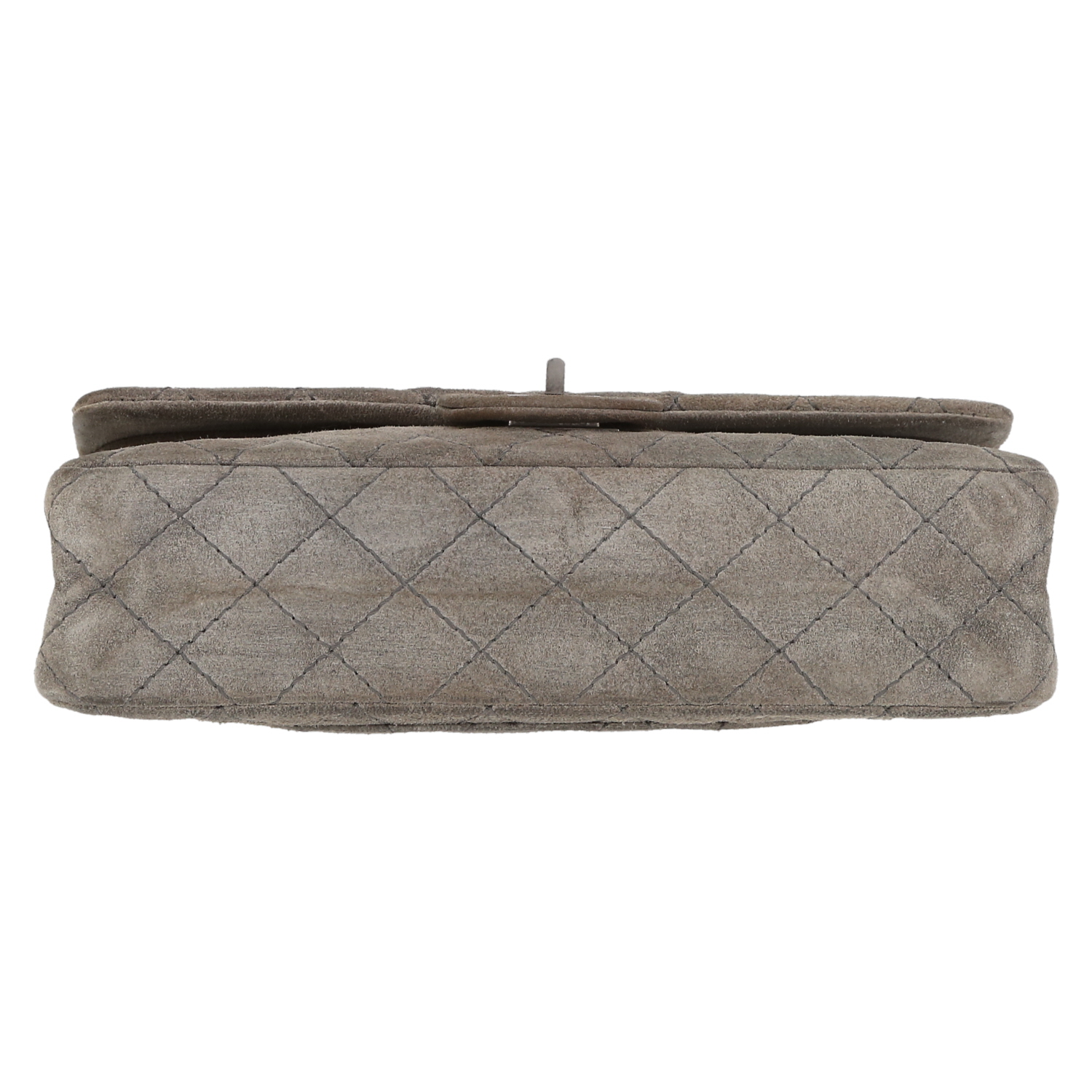 Chanel   handbag  in grey quilted suede - Detail D1