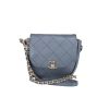 Chanel   small model  shoulder bag  in blue quilted leather - 360 thumbnail