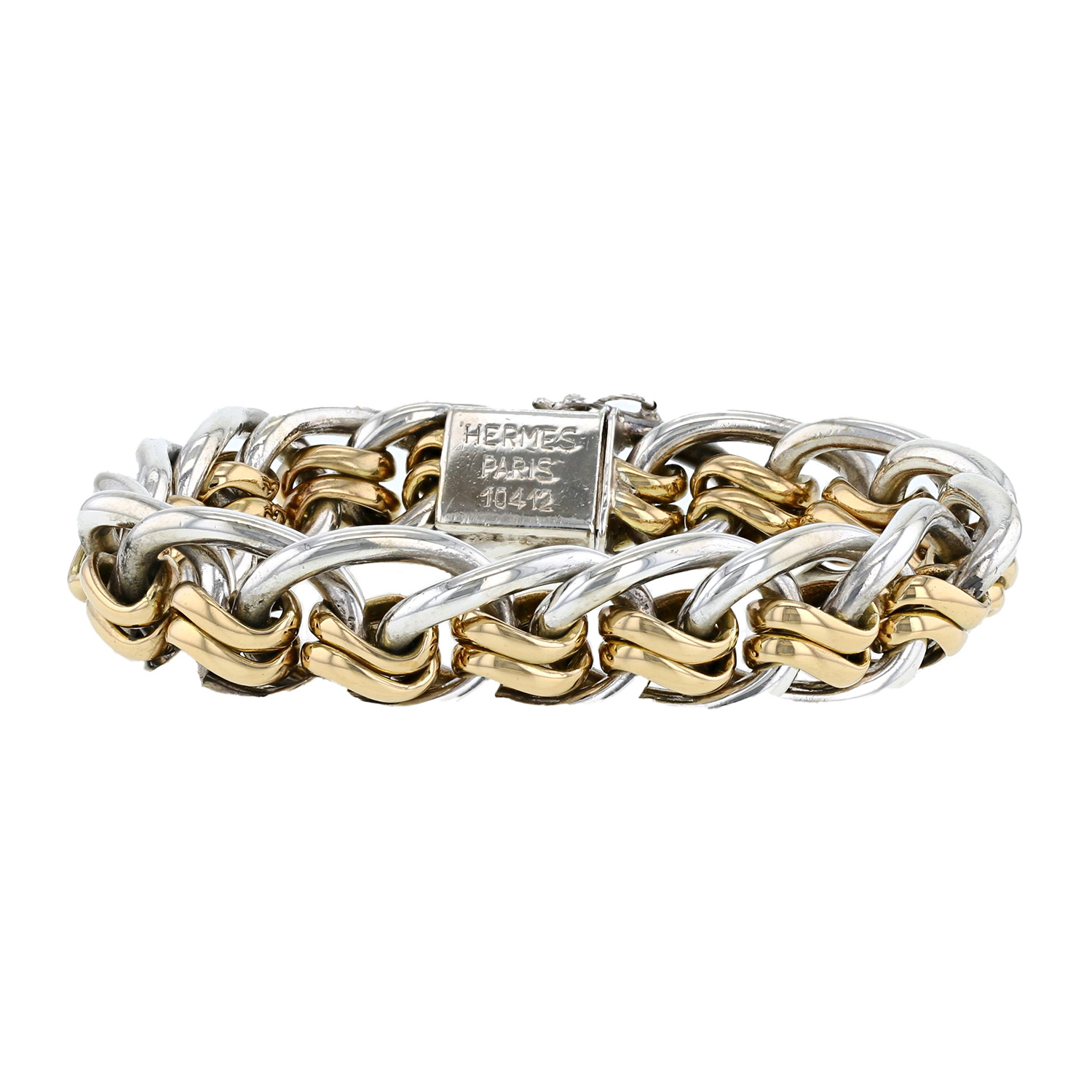 bracelet hermès en argent et or jaune